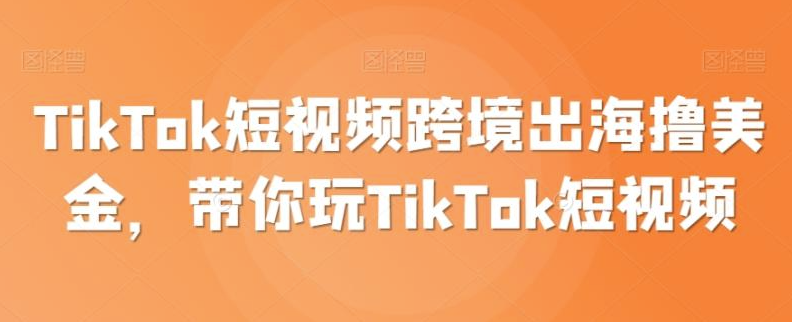 图片[1]-TikTok短视频跨境出海撸美金，带你玩TikTok短视频